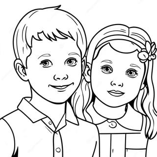 Brother and Sister Coloring Page | Brother and Sister coloring page