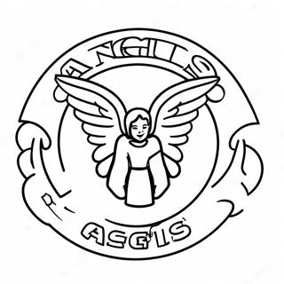 Angels Baseball Team Logo Coloring Page | Angels Baseball coloring page