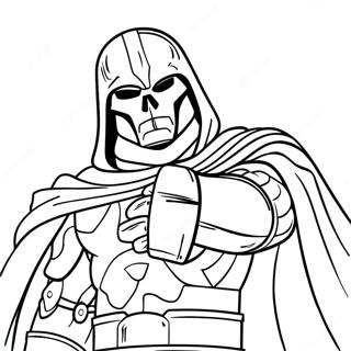 Dr Doom in Battle Coloring Page | Dr Doom coloring page