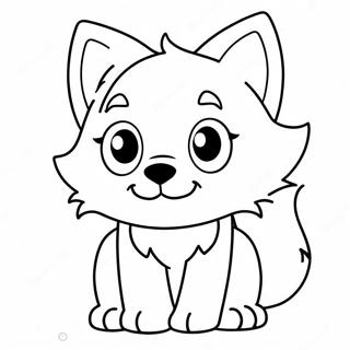 Cute Anime Wolf Pup Coloring Page | Adorable Cute Anime Wolf Pup coloring page