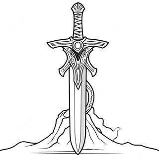 Legendary Master Sword Coloring Page | Master Sword coloring page