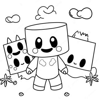 Cute Marshmello with Friends Coloring Page | Marshmello coloring page