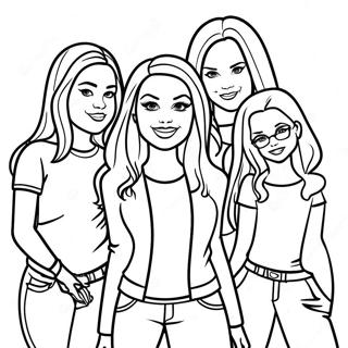 Mean Girls Group of Friends Coloring Page | Mean Girls coloring page