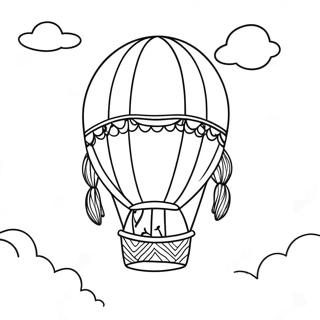 Page à colorier Voyage en montgolfière coloré | Page de coloriage Oh Les Endroits Où Vous irez