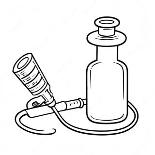 Colorful Stethoscope and Syringe Coloring Page | Doctor Tools coloring page