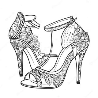 Stylish High Heels Coloring Page | Heels coloring page