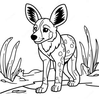 African Wild Dog Coloring Page | African Wild Dog coloring page