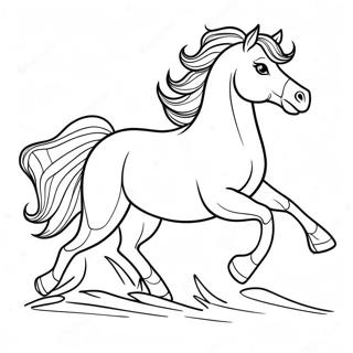 Beautiful Paint Horse Galloping Coloring Page | Paint Horse coloring page