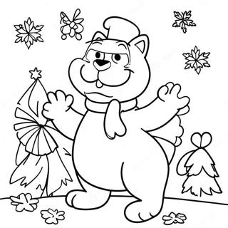 Garfield Christmas Coloring Page | Garfield Christmas coloring page