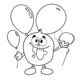 Funny Mascot with Balloons Coloring Page | Mascot coloring page