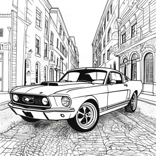 Classic Mustang GT Coloring Page | Mustang GT Mustang coloring page