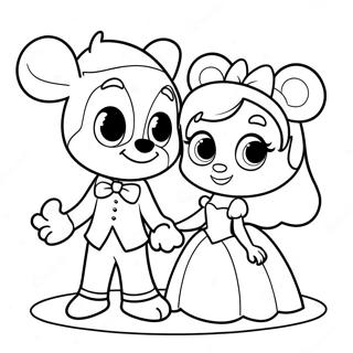 Cute Disney Couples Valentines Coloring Page | Disney Valentines coloring page