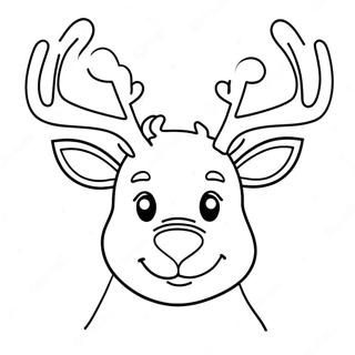 Rudolph mit leuchtend roter Nase Ausmalbild | Rudolph und Clarice Ausmalbild