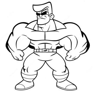 Johnny Bravo Flexing Muscles Coloring Page | Johnny Bravo coloring page