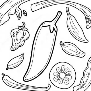Spicy Chili Pepper Coloring Page | Chili Pepper coloring page