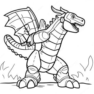 Fierce Mechagodzilla in Battle Coloring Page | Mechagodzilla coloring page
