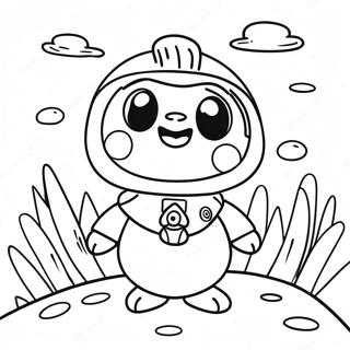 Adventurous Tiny Ping Coloring Page | Catch Tiny Ping coloring page