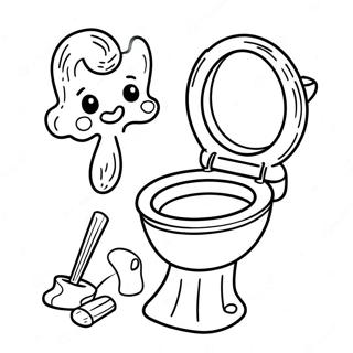 Toilet Bound Characters Coloring Page | Toilet Bound coloring page