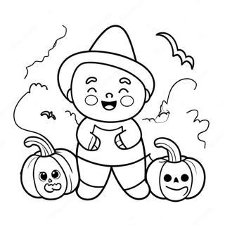 Niedliches Halloween Süßes oder Saures Ausmalbild | Süßes oder Saures Süßes Halloween Ausmalbild