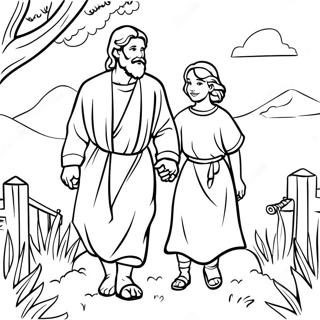 Prodigal Son Returning Home Coloring Page | Prodigal Son coloring page