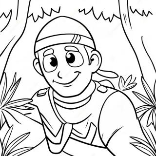Brave Explorer in Jungle Coloring Page | Explorer coloring page