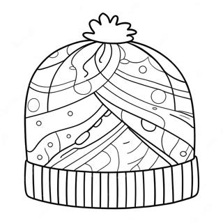 Cozy Winter Hat Coloring Page | Winter Hat coloring page