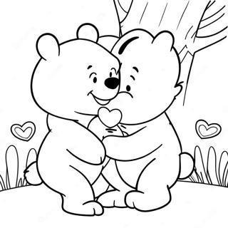 Winnie the Pooh Valentine's Day Coloring Pages