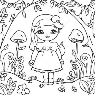 Whimsical Secret Garden Coloring Page | Secret Garden coloring page