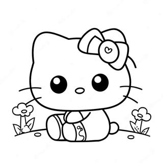 Cute Zombie Hello Kitty Coloring Page | Hello Kitty Zombie coloring page