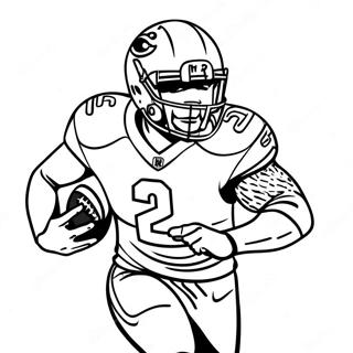 Derrick Henry Running with Football Coloring Page | Derrick Henry coloring page
