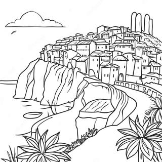 Beautiful Italian Landscape Coloring Page | Italy coloring page