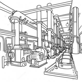 Industrial Revolution Factory Scene Coloring Page | Industrial Revolution coloring page