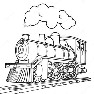 Steam Engine in Action Coloring Page | Industrial Revolution coloring page