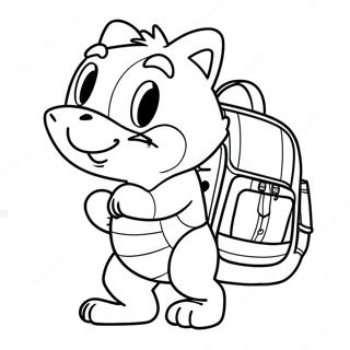 Swiper with Colorful Backpack Coloring Page | Swiper coloring page