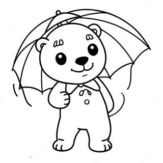 Gloomy Bear with Umbrella Coloring Page | Gloomy Bear coloring page