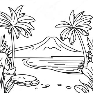 Hawaii Tropisk Landskap Målarbild | Hawaii för vuxna målarbild