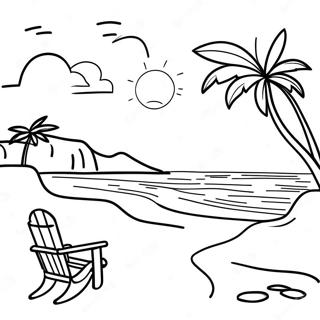 Hawaii Solnedgång Strand Målarbild | Hawaii för vuxna målarbild