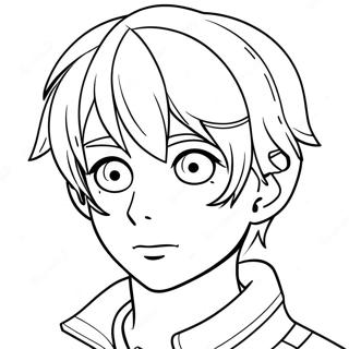Cool Boy Anime Character Coloring Page | Cool Boy Anime coloring page