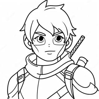 Adventurous Boy Anime Hero Coloring Page | Cool Boy Anime coloring page