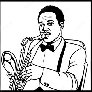 Jazz Musician Coloring Page from the Harlem Renaissance | Harlem Renaissance coloring page