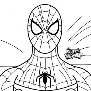 Spiderman Happy Birthday Coloring Page | Spiderman Happy Birthday coloring page