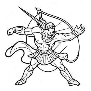 Z Achilles Battling in a Dynamic Pose Coloring Page | Z Achilles coloring page