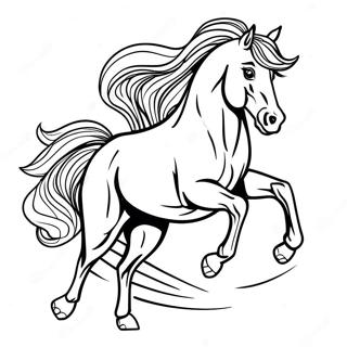 Majestic Arabian Horse in Motion Coloring Page | Arabian Horse coloring page