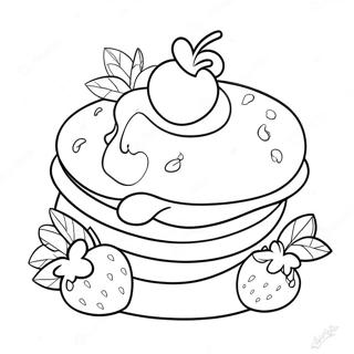 Delicious Strawberry Shortcake with Cherry Topping Coloring Page | Cherry Jam Strawberry Shortcake coloring page