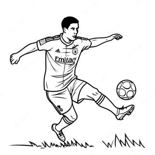 Lewandowski Scoring a Goal Coloring Page | Lewandowski coloring page