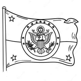 Vibrant State Flag Coloring Page | State Flag coloring page