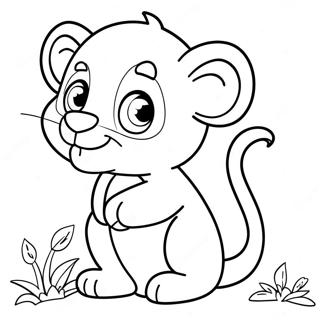 Cute Animal Half Sheet Coloring Page | Half Sheet coloring page