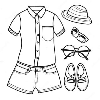 Summer Clothes Coloring Page | Summer Clothes coloring page