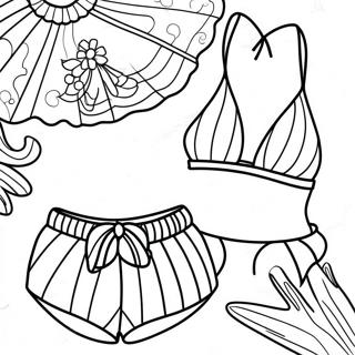 Colorful Beachwear Coloring Page | Summer Clothes coloring page