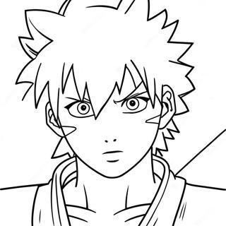 Sasuke Uchiha in Action Coloring Page | Sasuke Naruto coloring page
